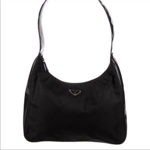 Prada tessuto and spazzolato shoulder bag